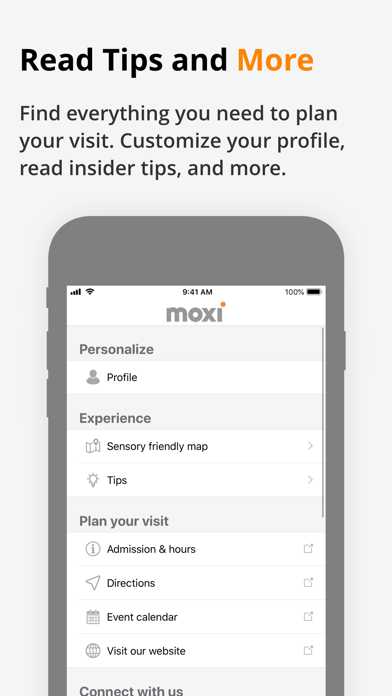 MOXI Accessibility Guide screenshot